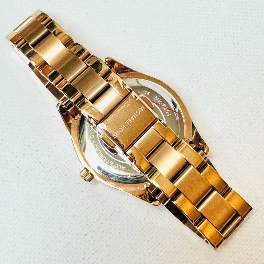 Michael Kors Colette Women's Rose Gold Stainless Bracelet Watch Crystals MK-6604 - Picture 10 of 14